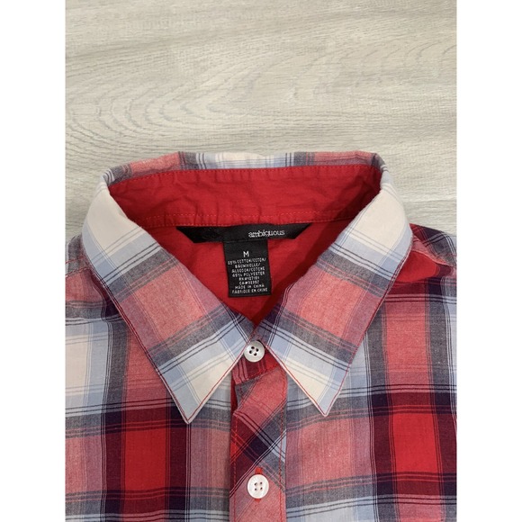 Ambiguous Shirt Mens Medium Multicolor‎ Plaid Button Up Long Sleeve Skateboard - Picture 5 of 12